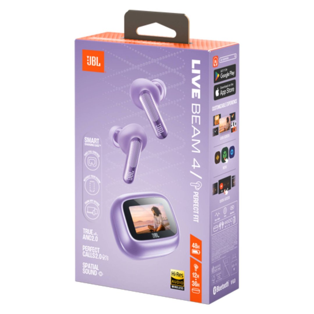 JBL Live Beam 4 True Wireless Noise Cancelling Earbuds - Purple JBLLIVEBEAM4PUR