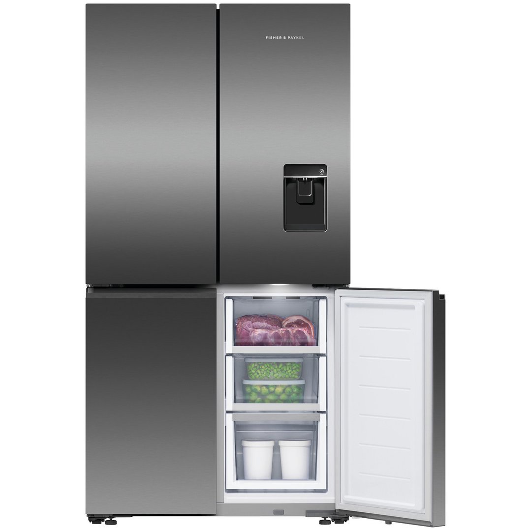 Fisher & Paykel 538L Series 7 Quad Door Refrigerator Freezer, Ice & Water RF605QNUVB1