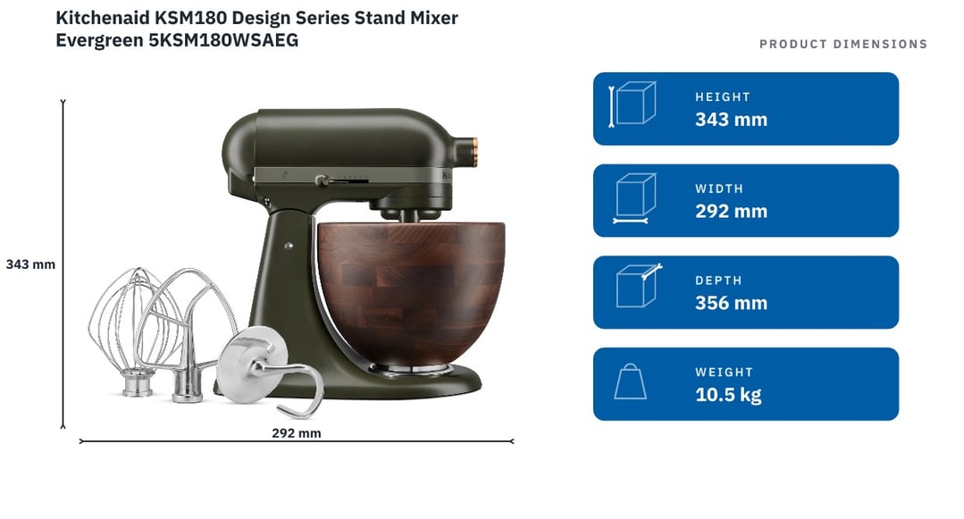 Kitchenaid KSM180 Design Series Stand Mixer Evergreen 5KSM180WSAEG
