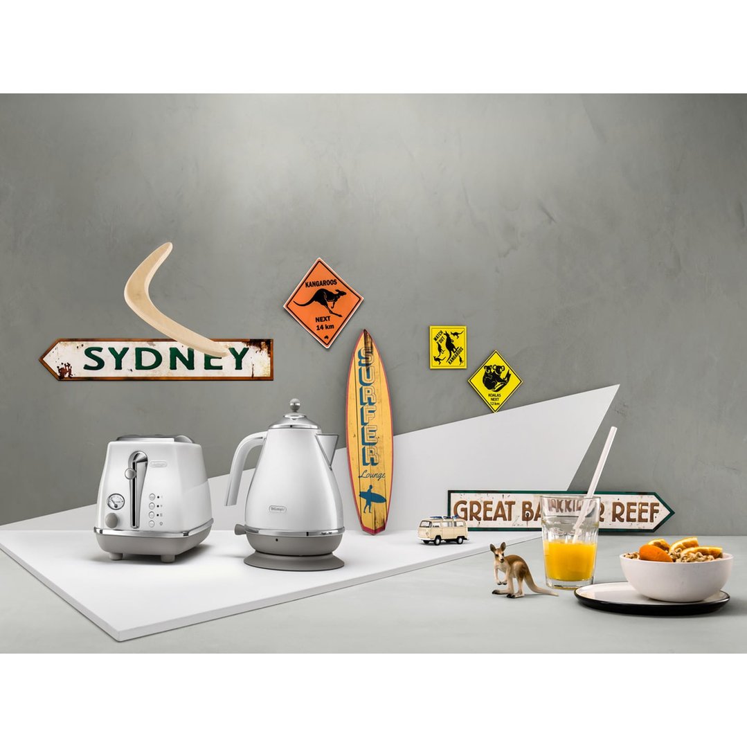 Delonghi Icona Capitals 2 Slice Toaster Sydney White CTOC2003W