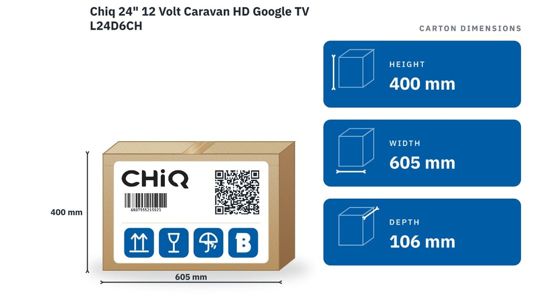 Chiq 24" 12 Volt Caravan HD Google TV L24D6CH