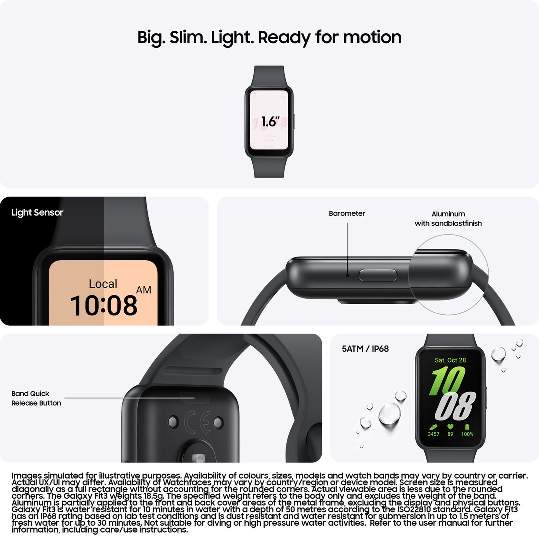 Samsung Galaxy Fit3 Bluetooth - Grey SM-R390NZAAXSA