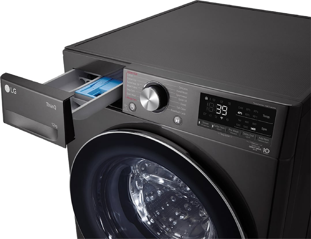 LG 12kg Black Front Load Washing Machine WV9-1412B