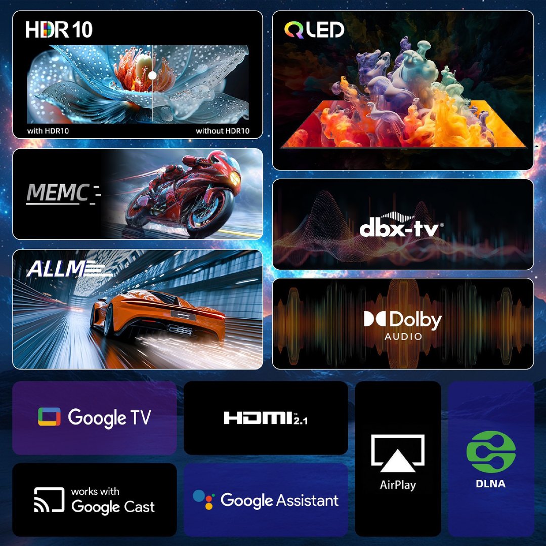 Chiq 58" 4K QLED Google Smart TV (2025) U58QG7L
