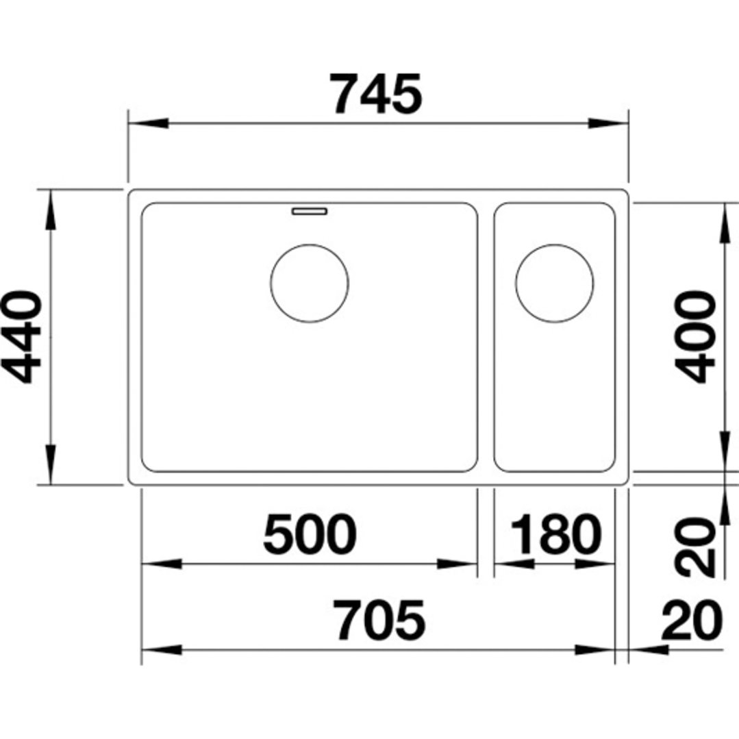 Blanco Double Bowl Undermount Sink AND500/180UK5