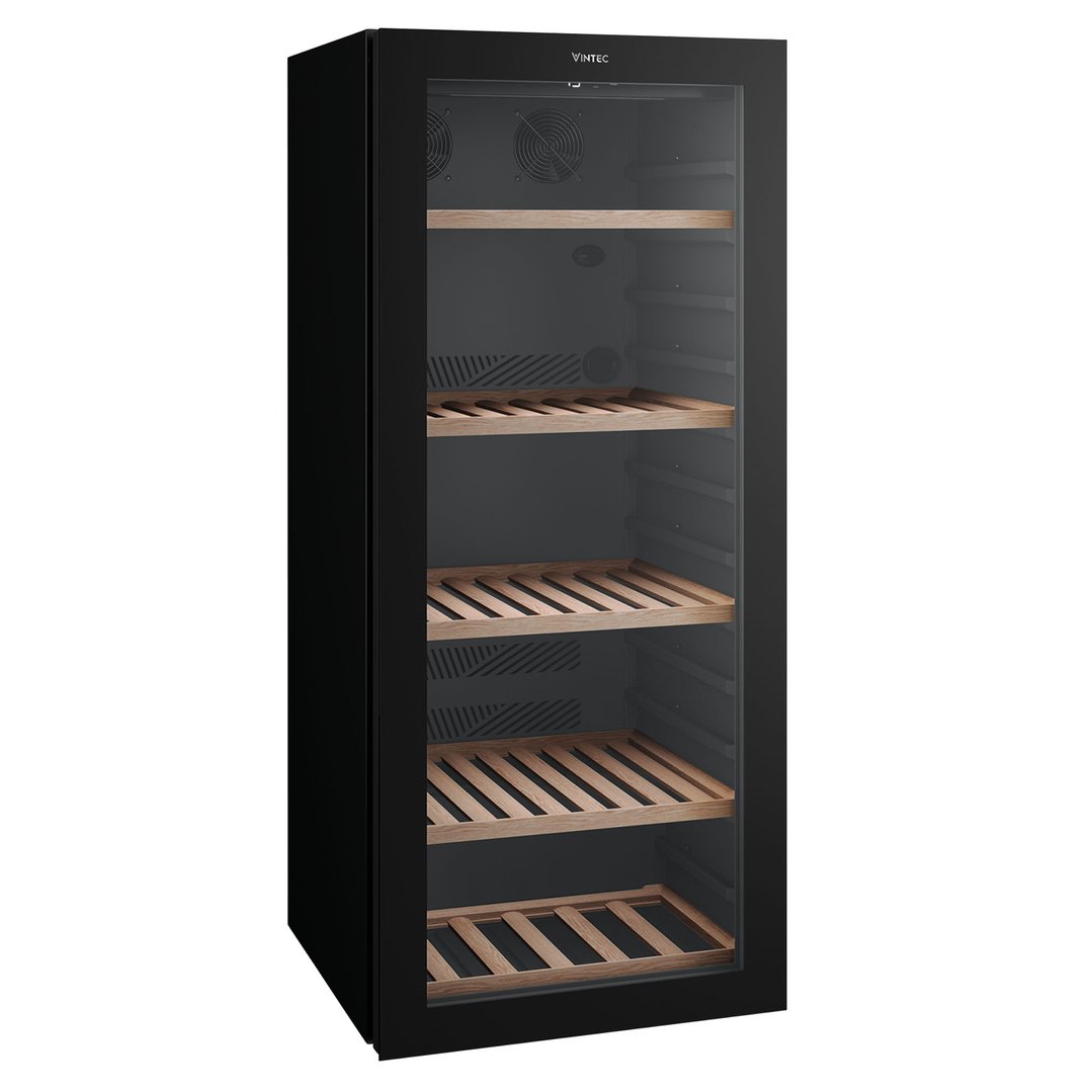 Vintec 129 Bottle Single Zone Wine Cabinet - Black VWS140FAB-X
