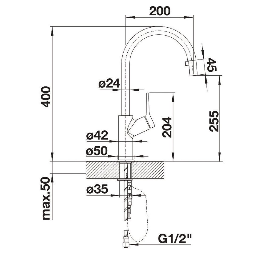 Blanco Goose Neck Pull Out Tap CARENASW