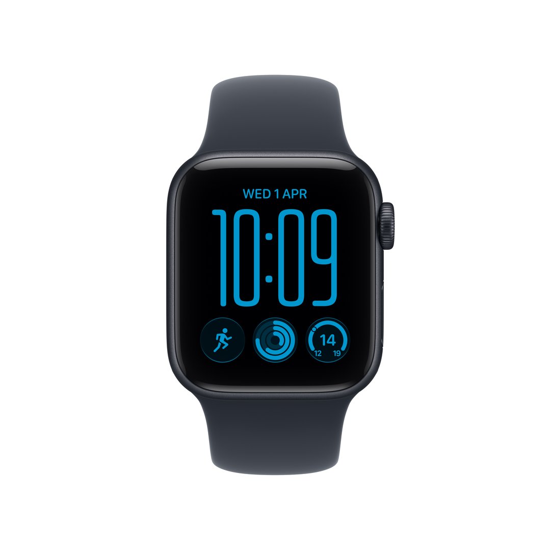 Apple Watch SE 3 GPS 40mm Midnight Aluminum Case with Navy Blue Sport Band - S/M MJKY4X/A