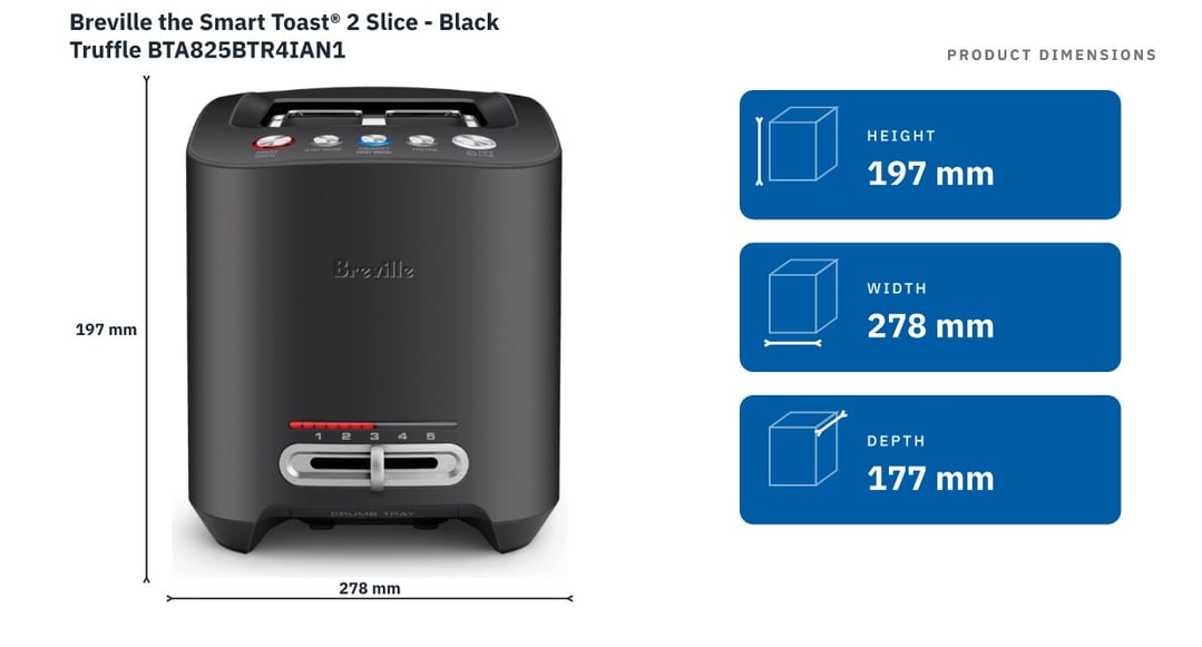 Breville the Smart Toast® 2 Slice - Black Truffle BTA825BTR4IAN1