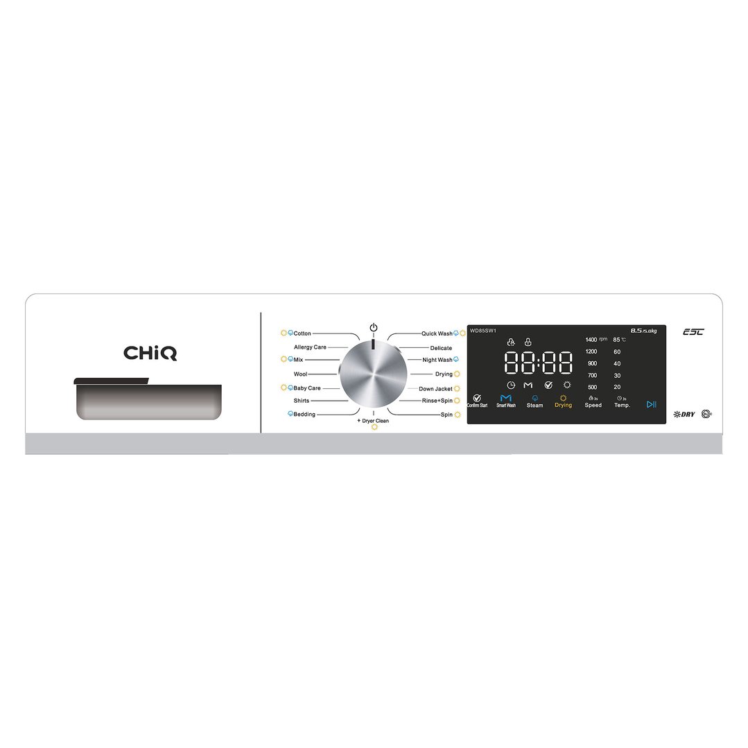 Chiq Front Load Washer & Dryer Combo. 8.5KG Washer, 5KG Dryer WD85SW1