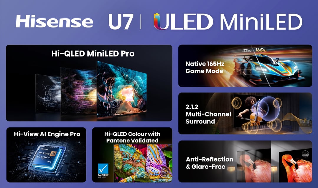 Hisense 100" ULED U7SAU Mini-LED Smart TV (2026) 100U7SAU