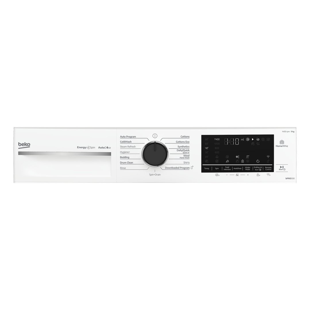 Beko 9kg Autodose Front Load Washing Machine with Steam White BFLB903ADW1