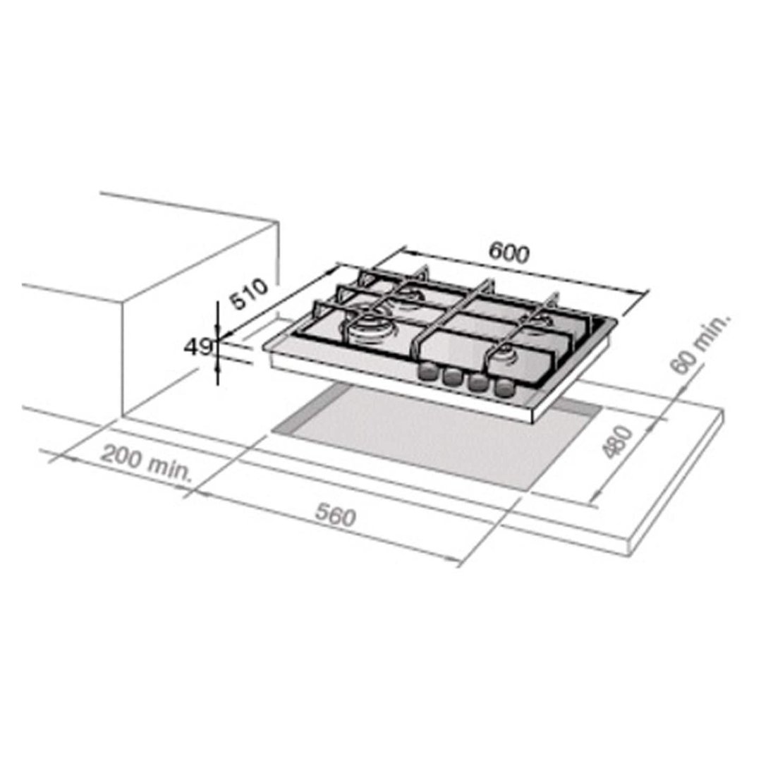 Delonghi 4 Burner 60cm Slimline Gas Cooktop DEGHSL60. Buy Online with