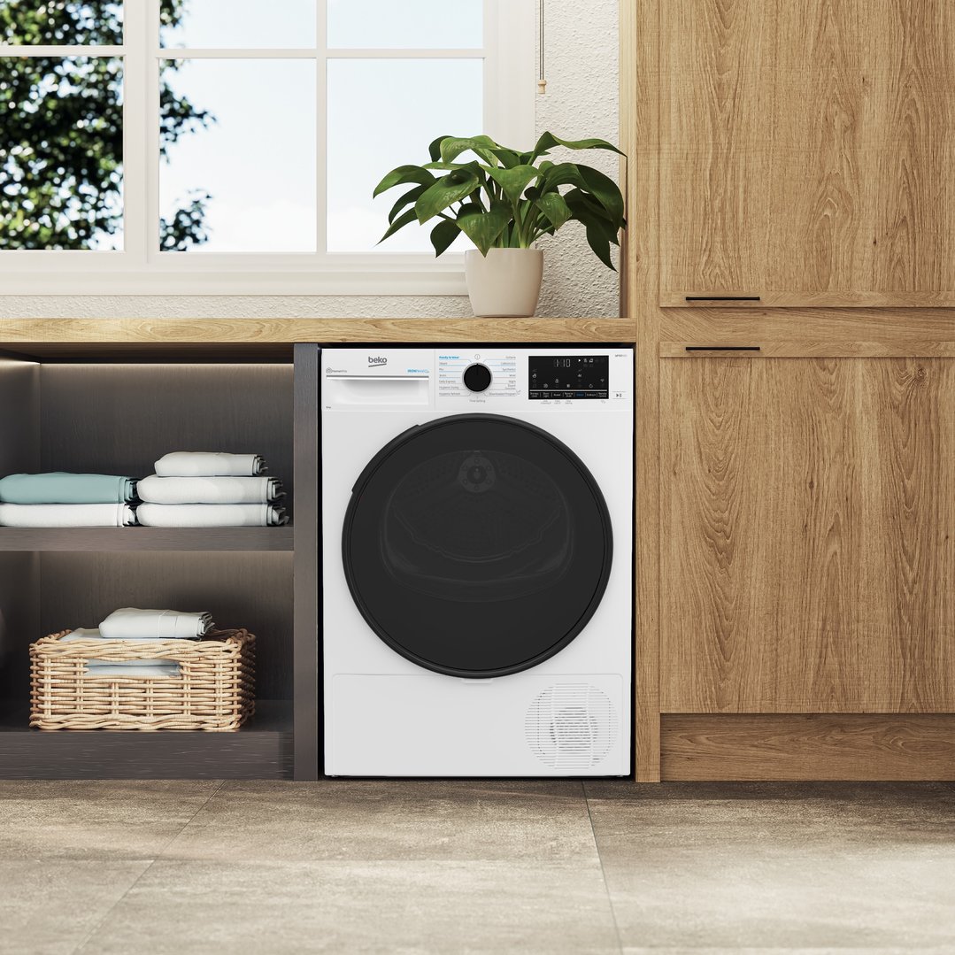 Beko 9kg Heat Pump Dryer with Steam & Wifi - White BDPB903SW