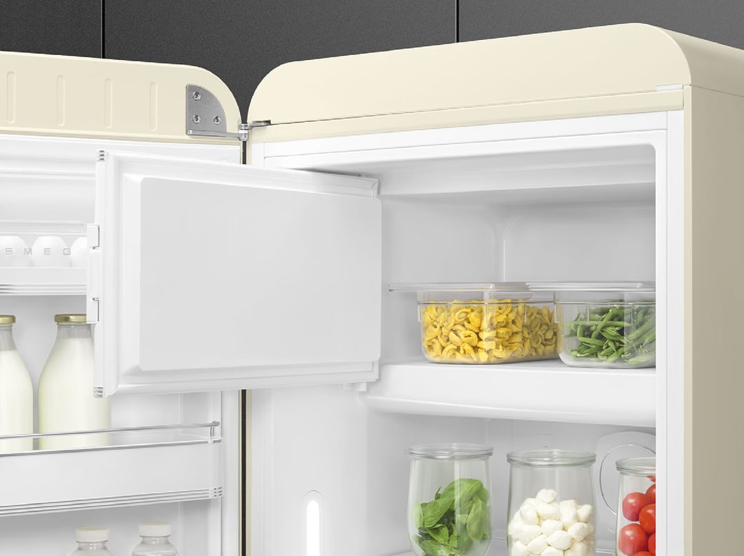 Smeg FAB28 50s Style 270L Retro Refrigerator Left Hand Hinge - Cream FAB28LCR6AU