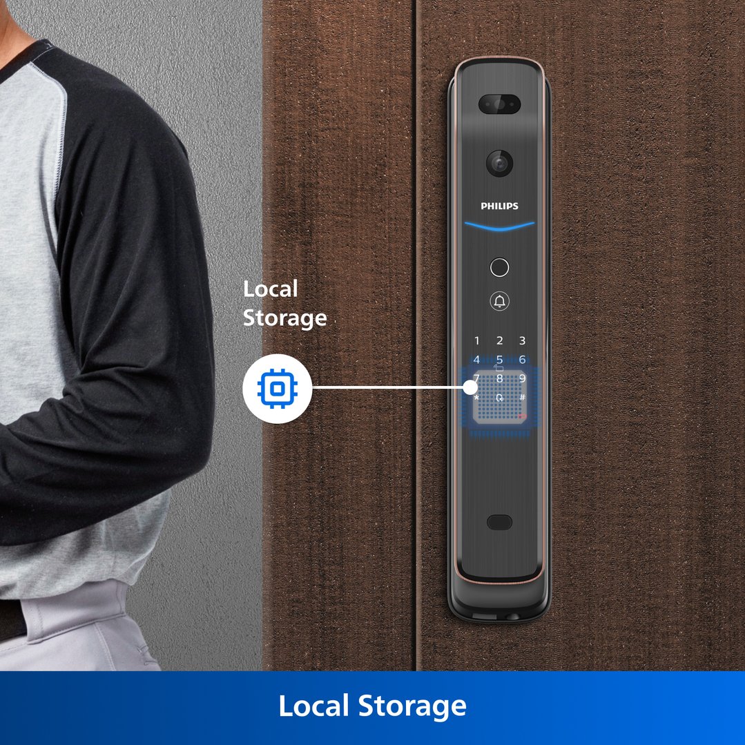 Philips Copper EasyKey Smart 3D Facial Recognition And Video Intercom Mortise Door Lock DDL709-FVP-7HWS-C