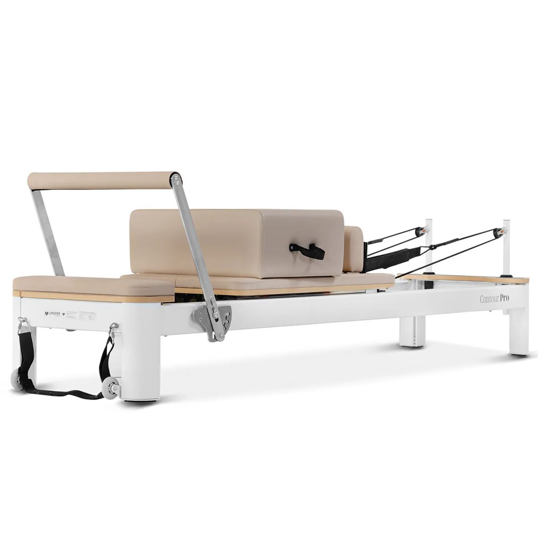 Lifespan Fitness Contour Pro Aluminium Pilates Reformer Bed Set - Beige LFRF-CONTPROB