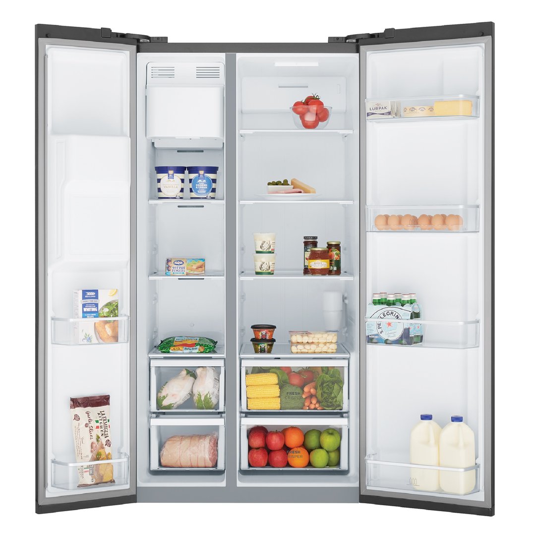 Westinghouse 596L Side by Side Fridge - Matte Black WSE6670BA