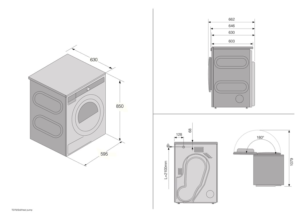 ASKO 9kg Style Heat Pump Dryer - White T509HPWAU