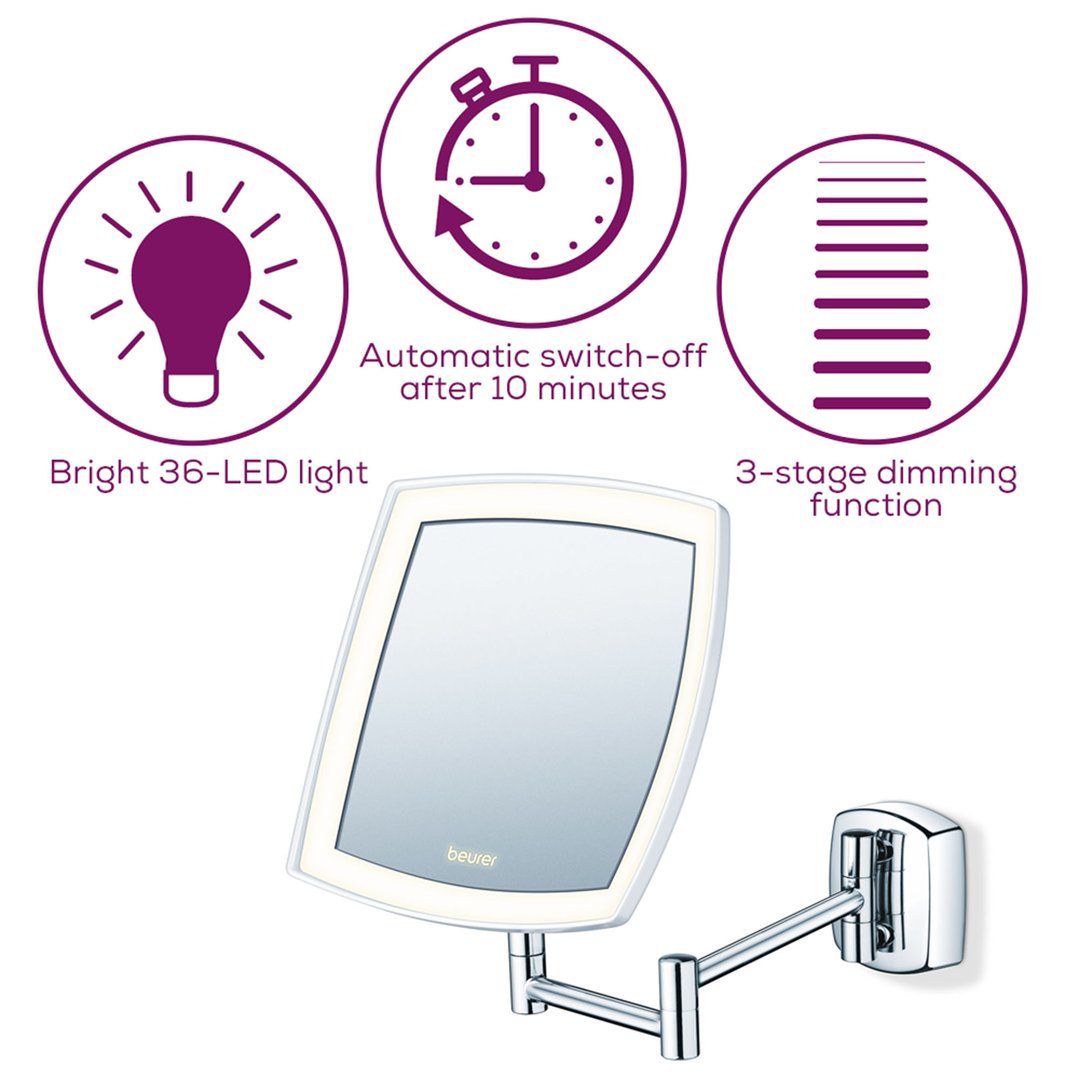 Beurer LED Illuminated Cosmetic Mirror with Extendable Arm BS89