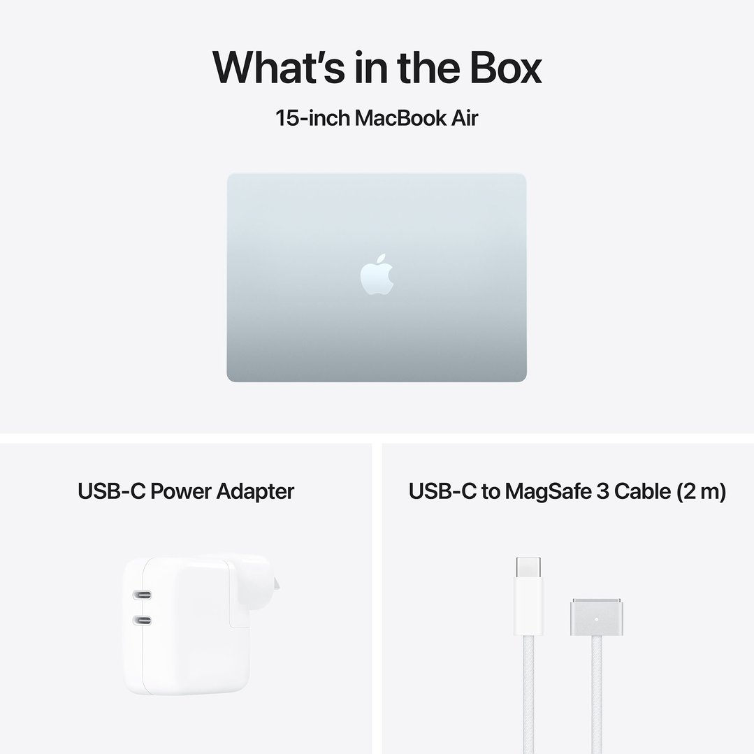 Apple 15" MacBook Air M5 chip with 10‑core CPU and 10‑core GPU, 16GB, 512GB SSD - Sky Blue MDVQ4X/A