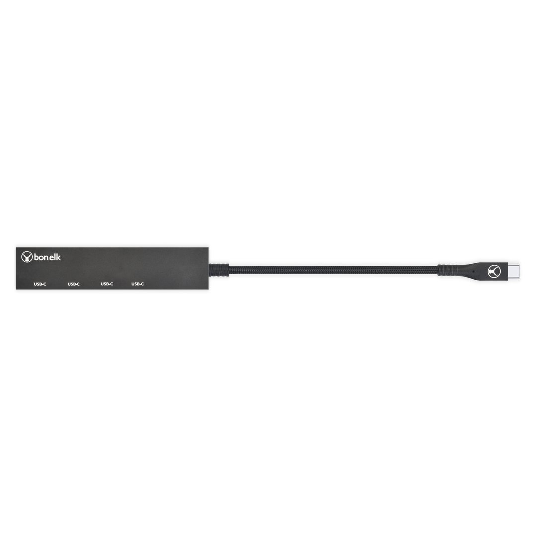 Bonelk Long-Life USB-C to 4 Port USB-C - Black ELK-80058-R