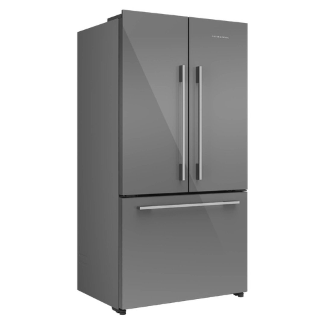 Fisher & Paykel 602L Series 7 French Door Refrigerator Freezer, Dual Ice Makers, Grey Glass RF600AMPVG1