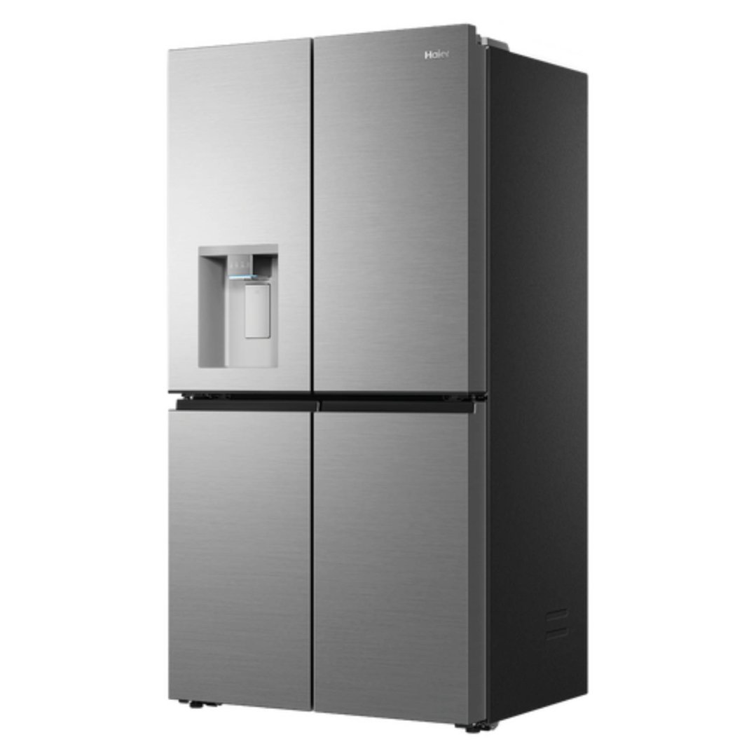 Haier 624L, Quad Door Refrigerator Freezer, Ice & Water, Plumbed, Satina HRF690YZS