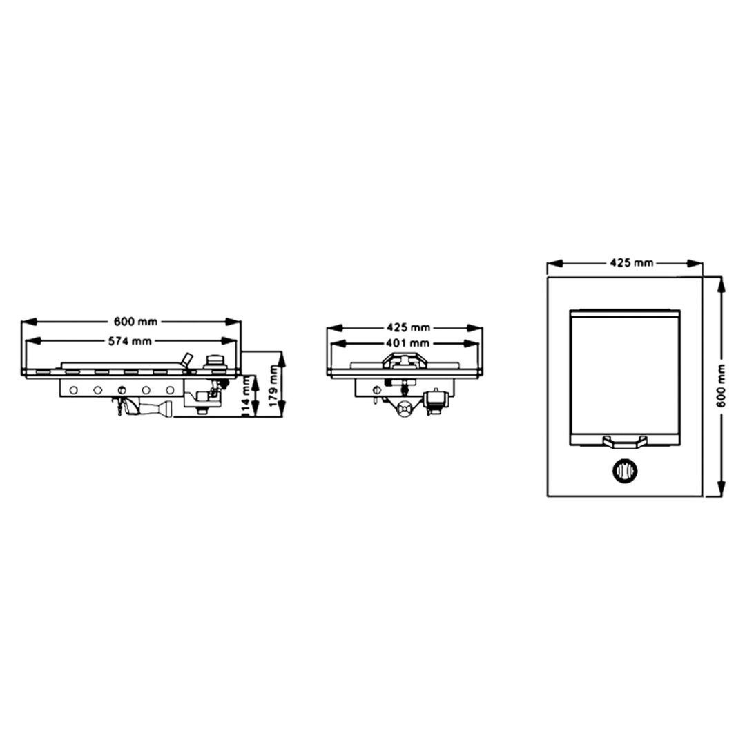 Sirius Drop-in Side Burner in Black SIR-DSG0010-BLK