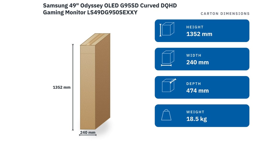 Samsung 49" Odyssey OLED G95SD Curved DQHD Gaming Monitor LS49DG950SEXXY