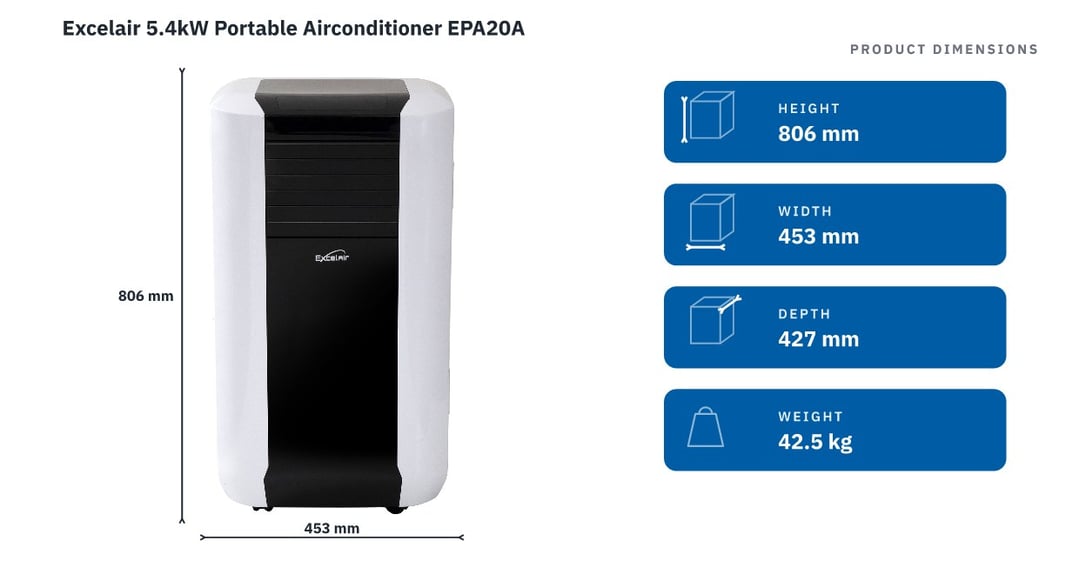Excelair 5.4kW Portable Airconditioner EPA20A