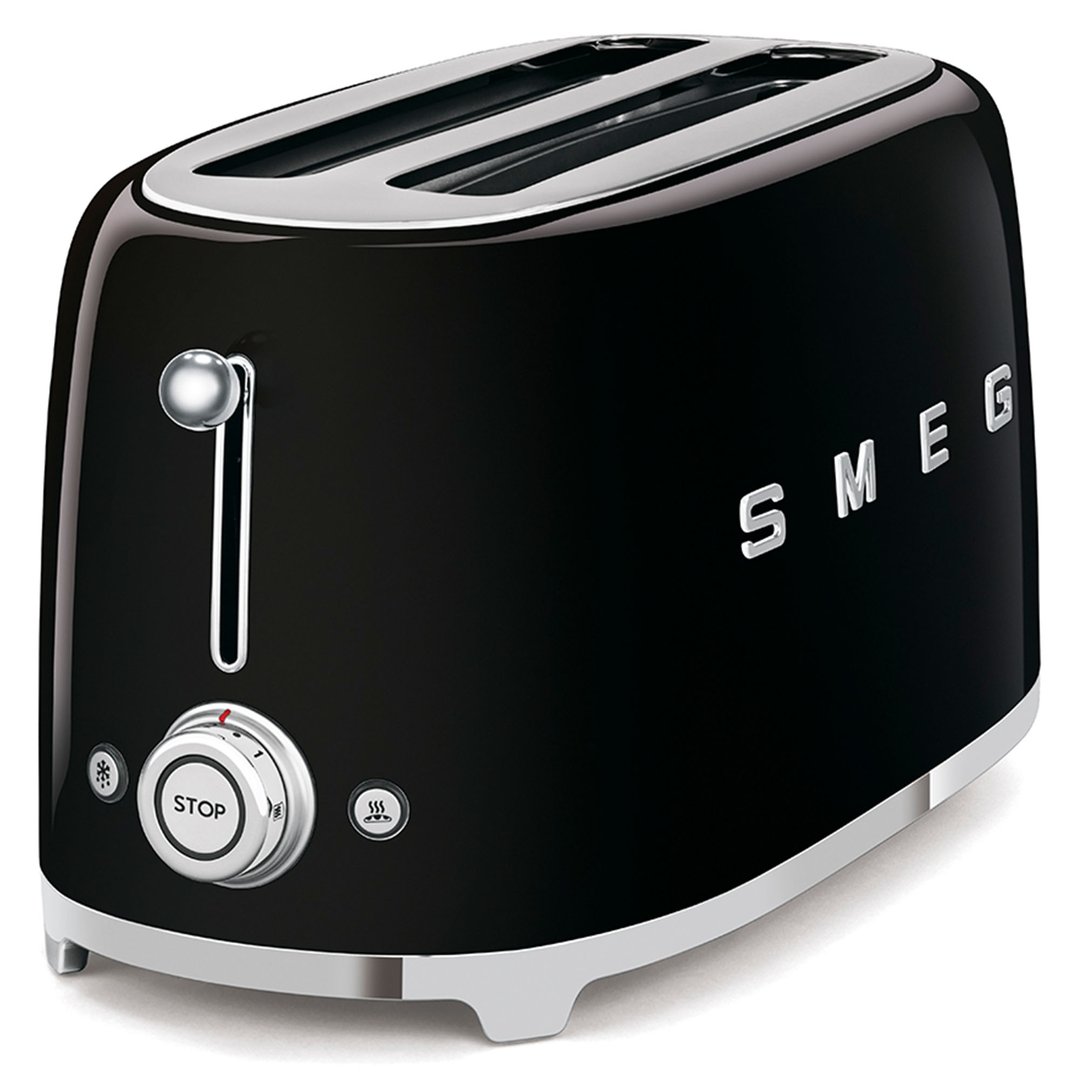Smeg 50's Retro Style Aesthetic 4 Slice ToasterBlack TSF02BLAU. Buy