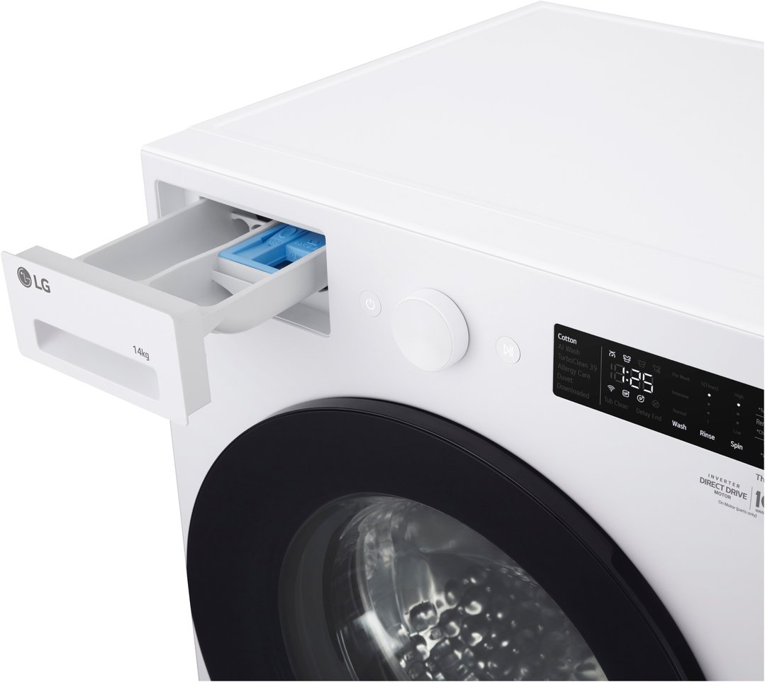 LG 14kg XL Series AI Front Load Washing Machine in Matte White WXLS-1014WX