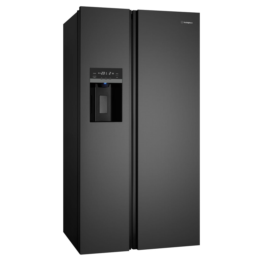 Westinghouse 596L Side by Side Fridge - Matte Black WSE6670BA