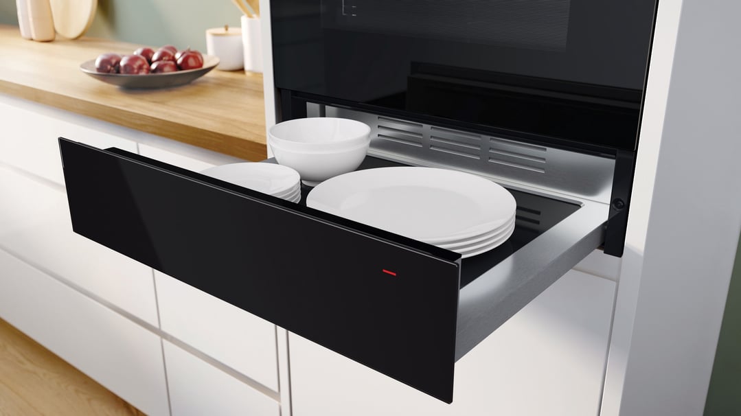 Bosch 140mm Accentline Black Warming Drawer BIC9101B1