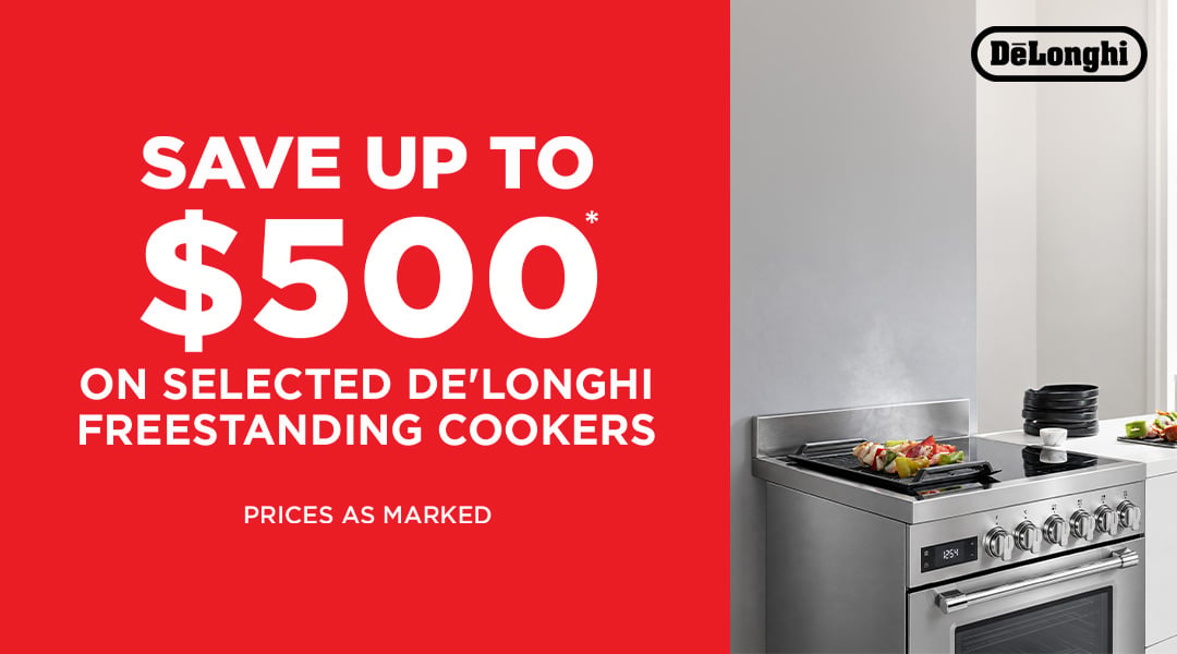 Save up to $500 on selected De'Longhi Freestanding Cookers
