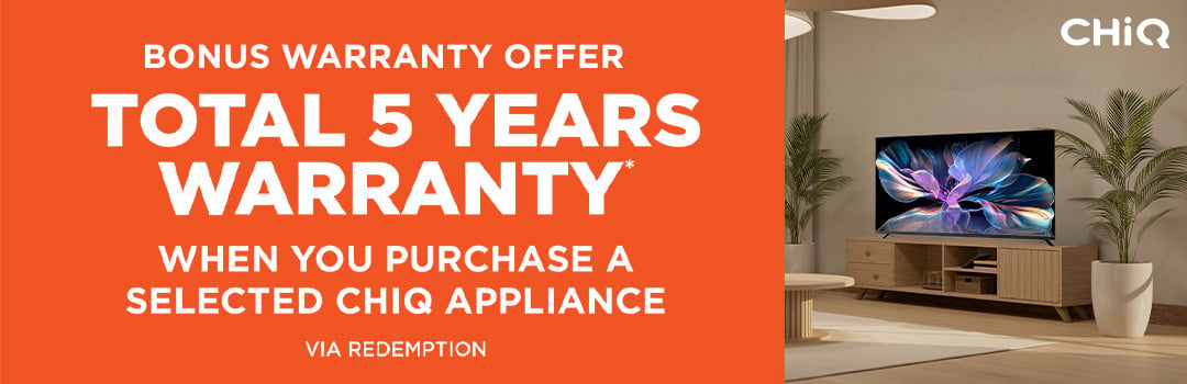 Bonus Warranty offer - Total 5 Years Warranty*