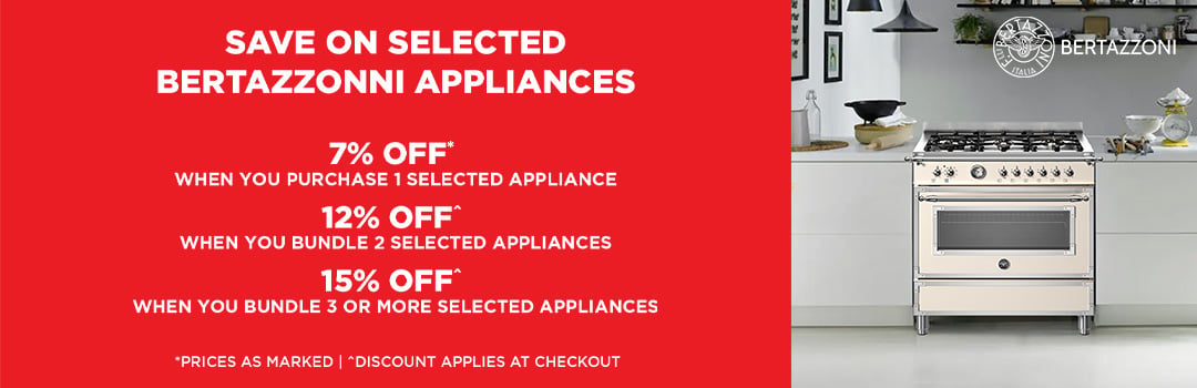 Save on selected Bertazzonni appliances