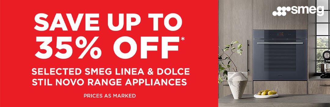 Save up to 35% off* selected Smeg Appliances