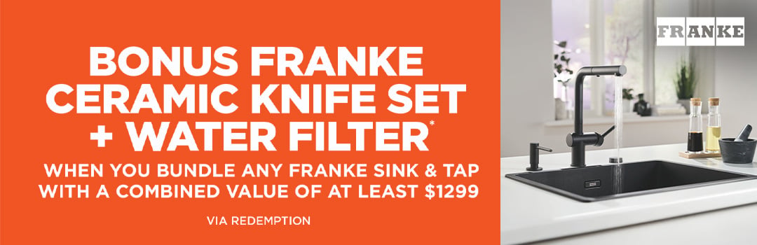Bonus Franke Ceramic Knife Set + Water Filter