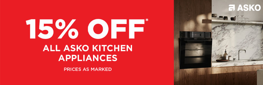 15% Off* on all Asko Appliances - Prices as Marked