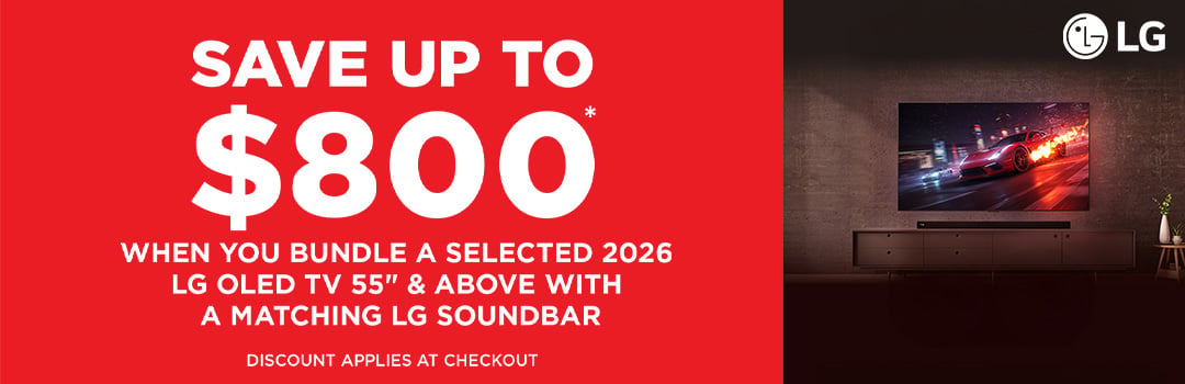 Save up to $800* when you bundle LG TV with a matching LG soundbar
