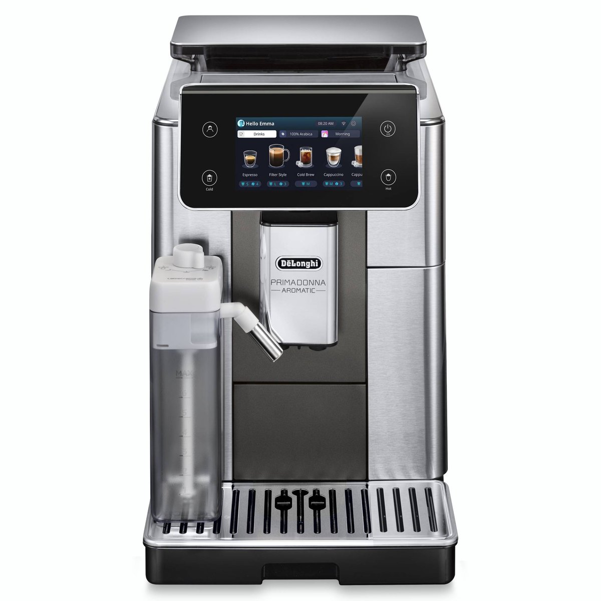 Delonghi PrimaDonna Aromatic Fully Automatic Coffee Machine Titanium ECAM63075TM product image