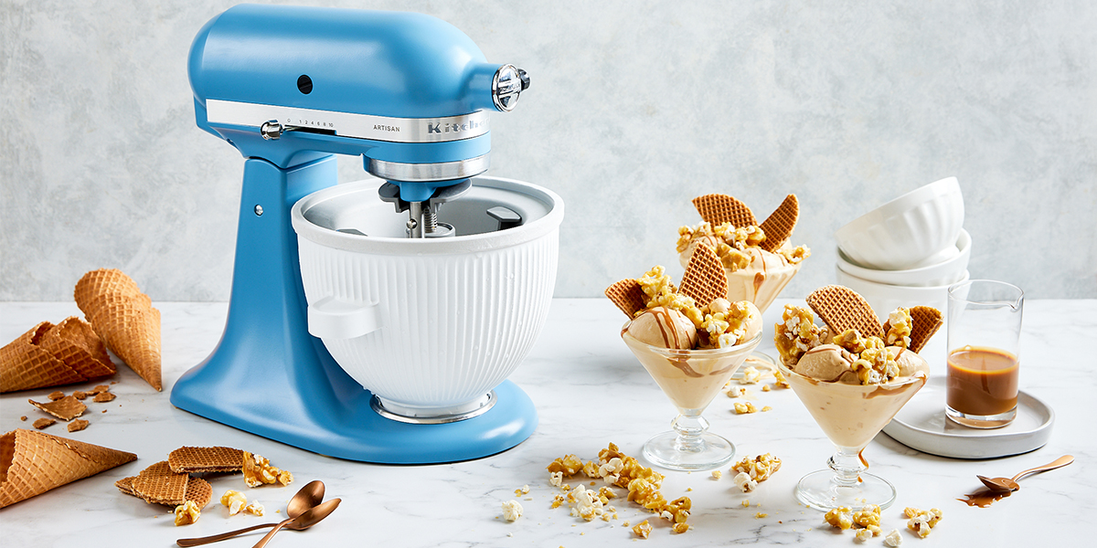 Salted Caramel Ice Cream With Peanut and Popcorn Brittle