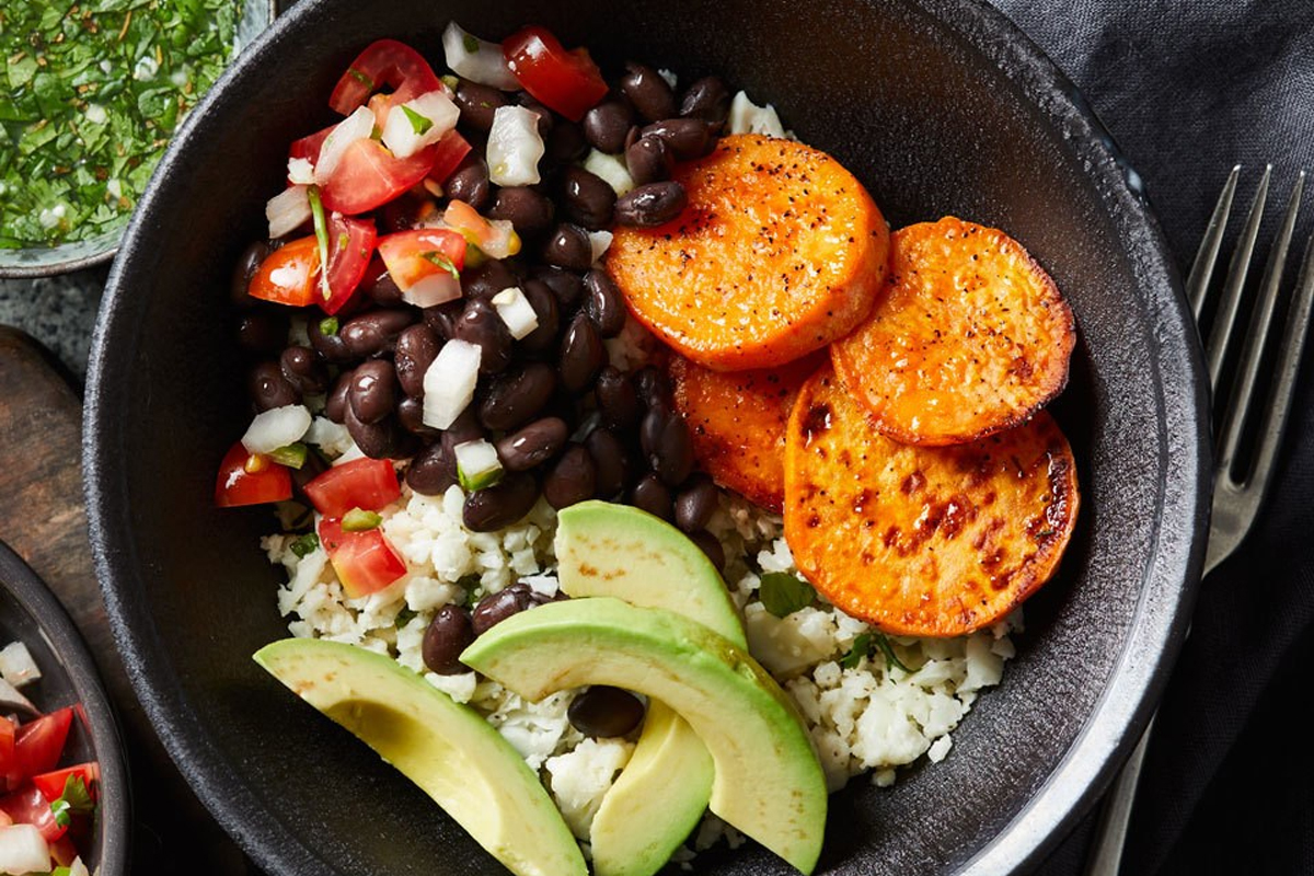 Sweet Potato & Cauliflower Rice Bowl