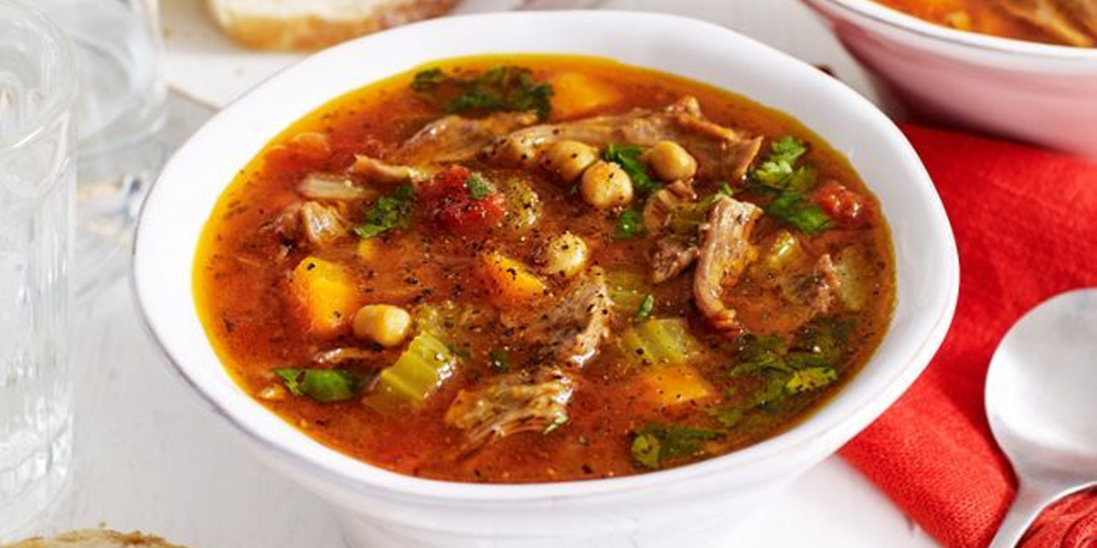 Moroccan lamb, chickpea and tomato soup
