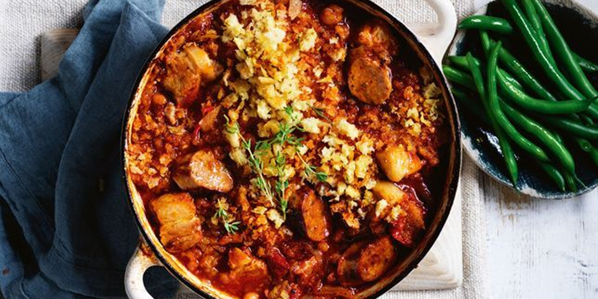 Pork belly cassoulet