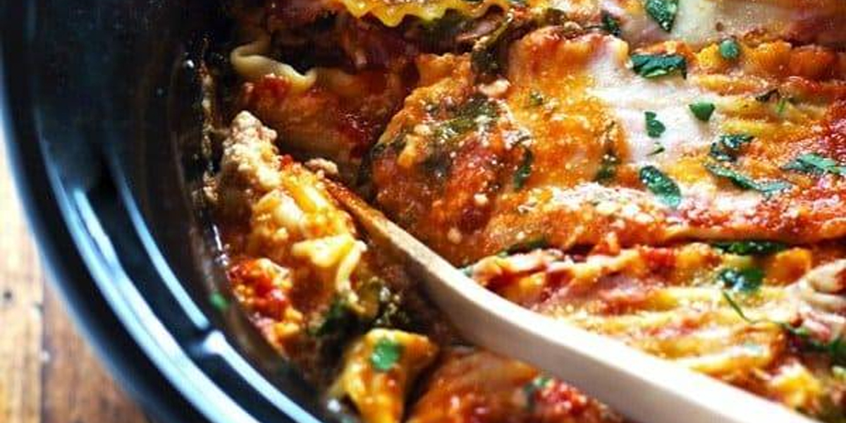 Slow cooker veggie lasagna