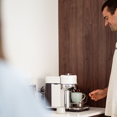 Man making himself a coffee