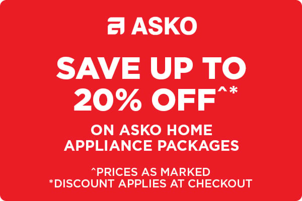 Save up to 20% Off* on Asko Home Appliance Packages